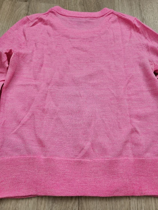 J Crew Merino Wool Bright Pink Crewneck Sweater Xxs - Picture 11 of 11